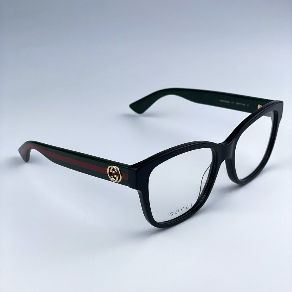 NEW Gucci GG0038ON 011 Black Green Square Women Eyeglasses - Picture 10 of 14